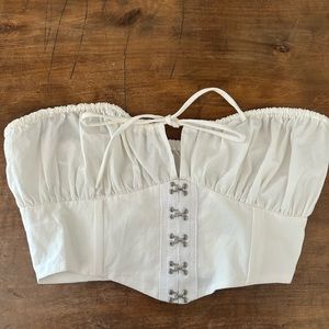 Princess Polly White Corset Tie Top
